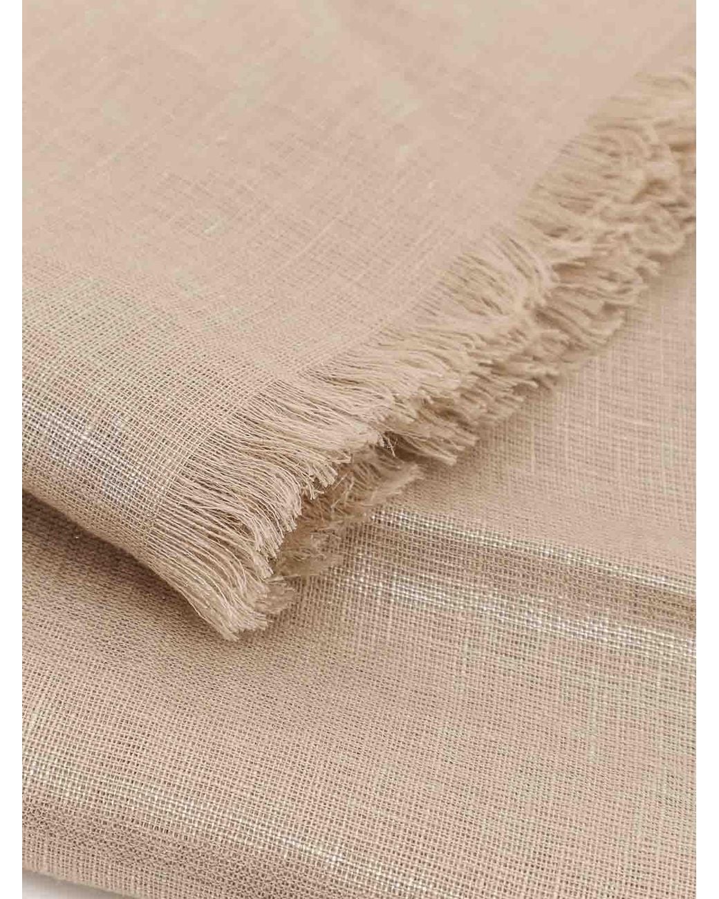 Brunello Cucinelli Natural Lurex Linen Scarf