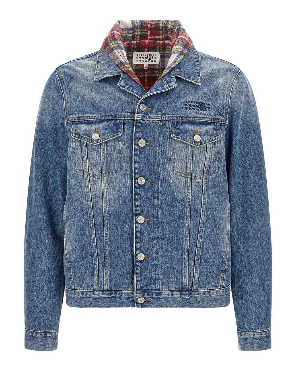 MM6 by Maison Margiela Blue Cotton Denim Jacket for men