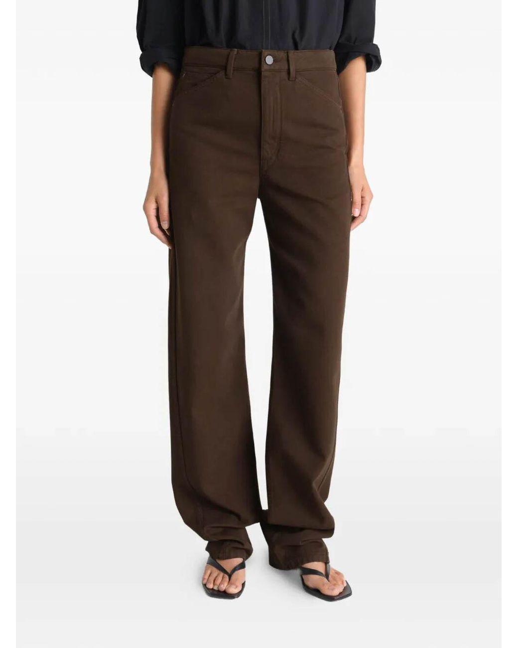 Lemaire Brown Five Pockets Twisted Pants