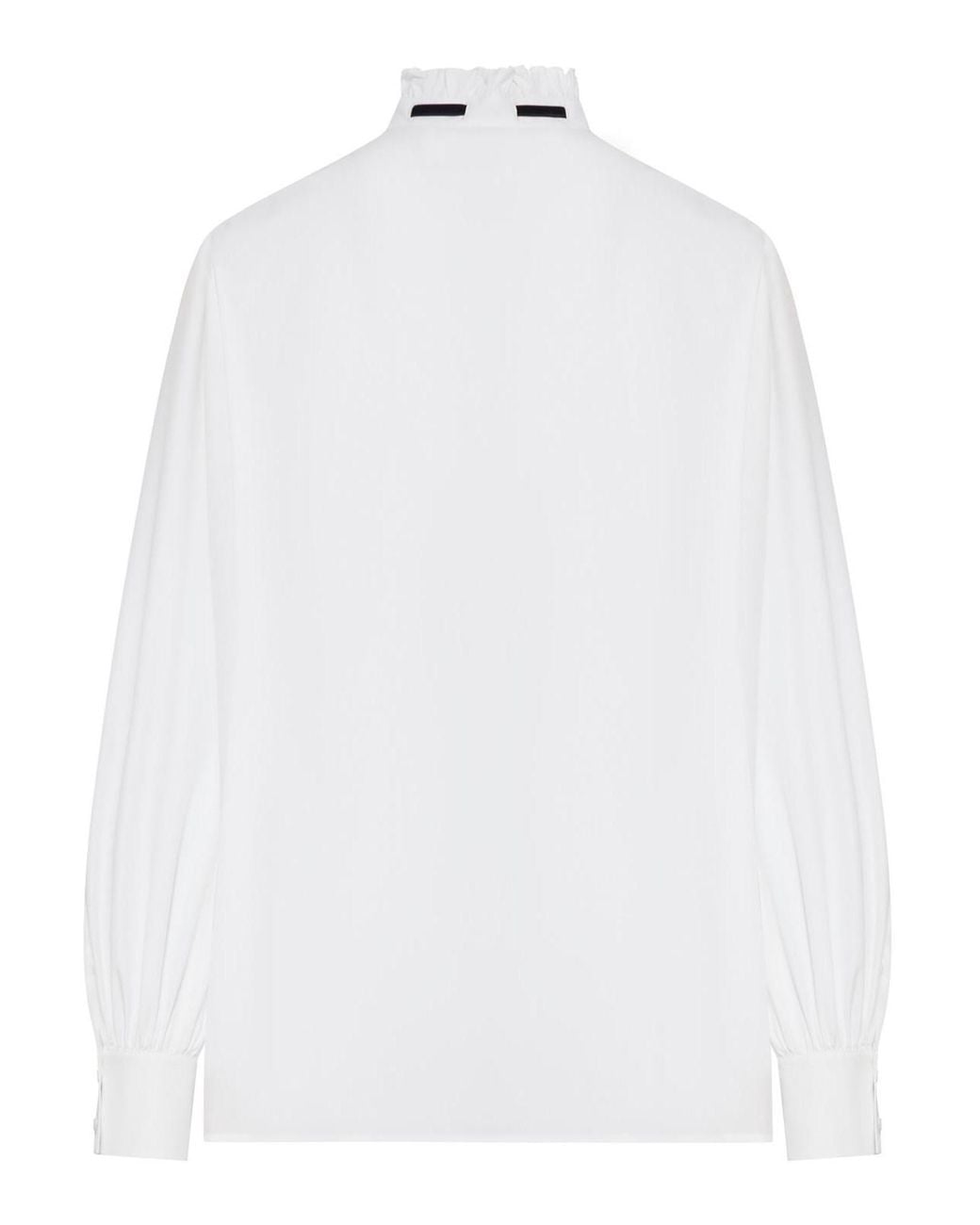 Valentino Garavani White Poplin Shirt With Ruffled Collar