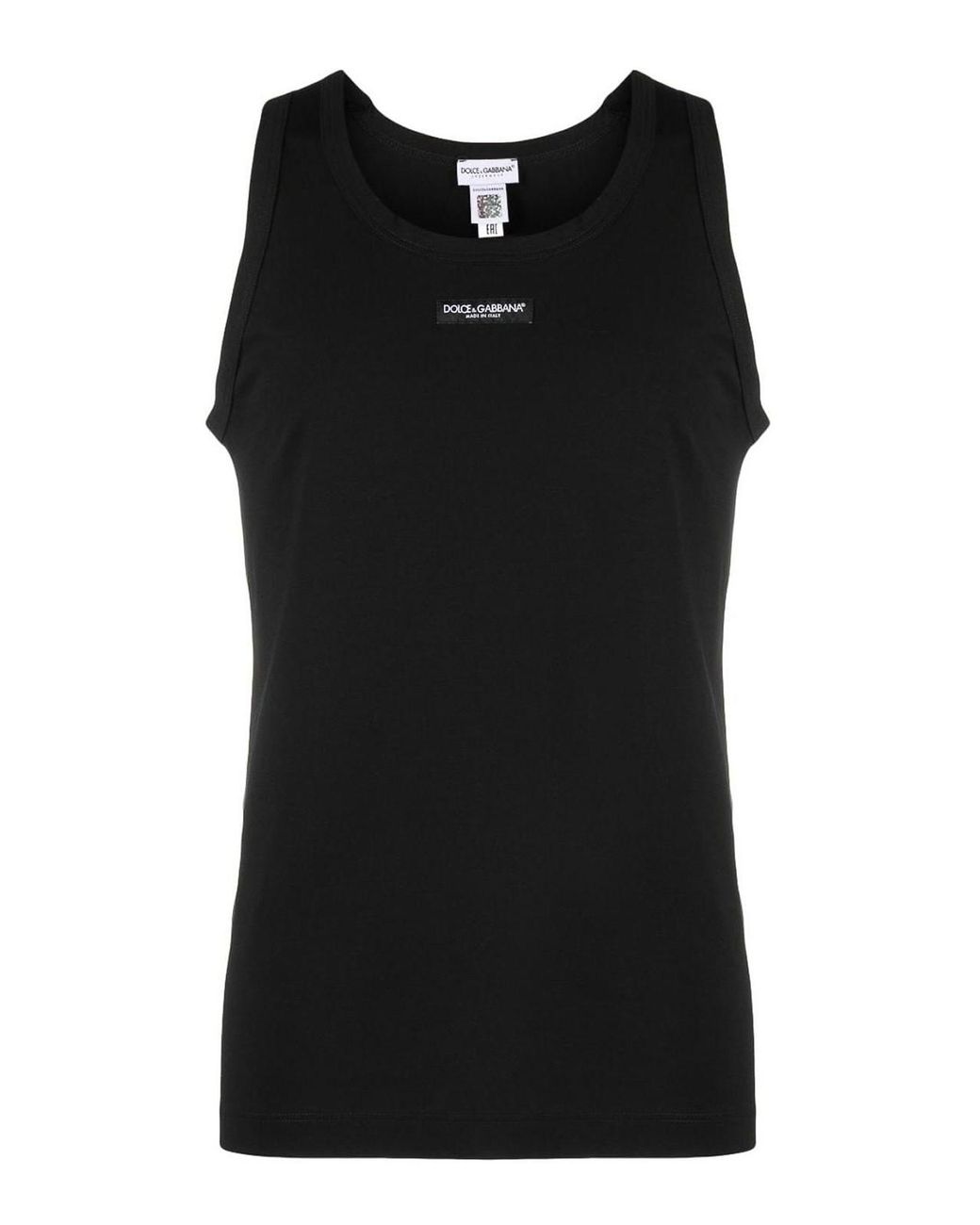 Dolce & Gabbana Black Stretch-Cotton Tank Top for men
