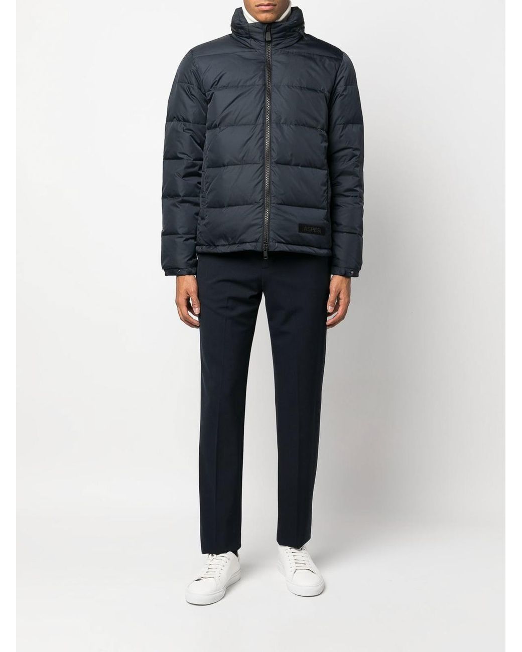 Aspesi Blue Nylon Puffer Jacket for men
