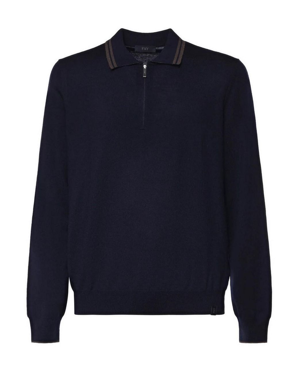 Fay Blue Wool Polo for men