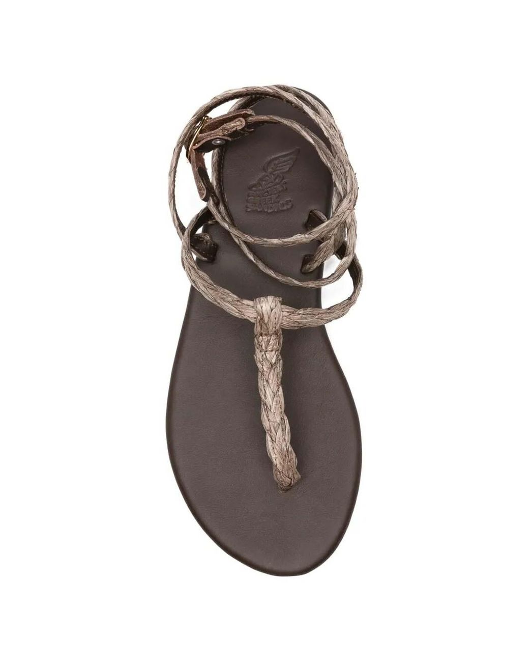 Ancient Greek Sandals Brown Kalamida Flat Sandals