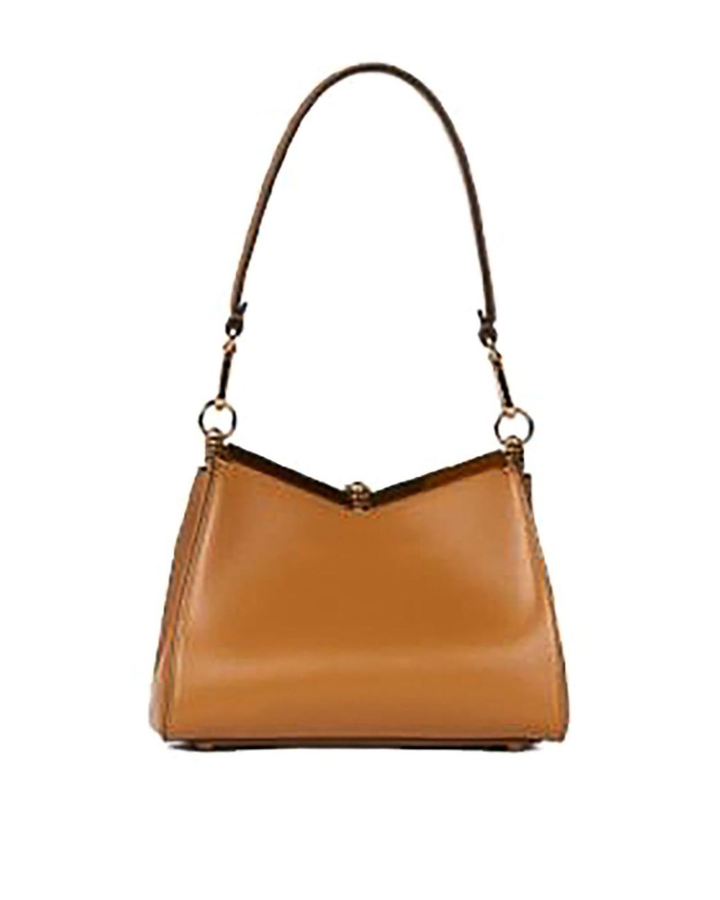 Etro Brown Vela Small Ochre Calf Leather Shoulder Bag