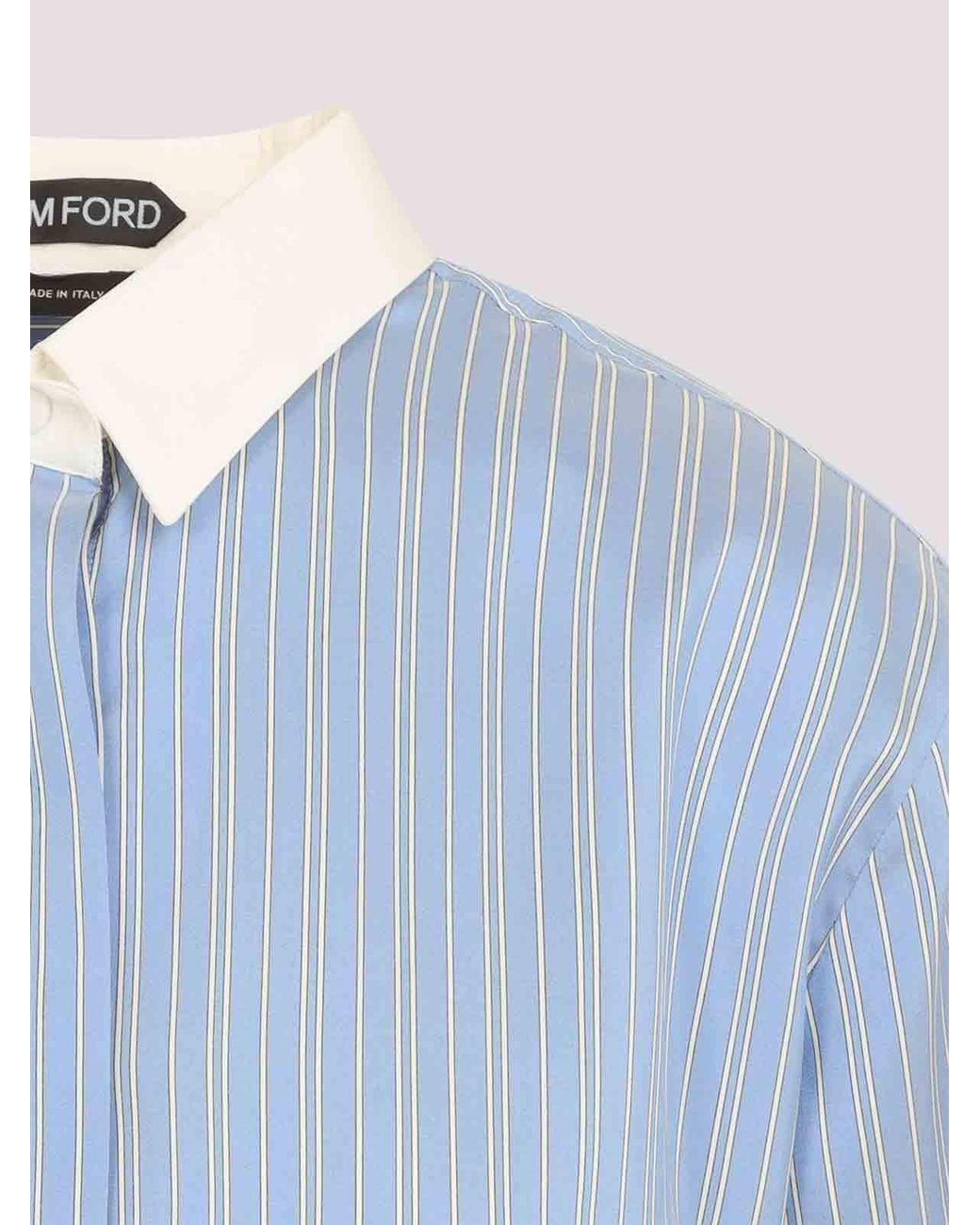 Tom Ford Blue Striped Silk Shirt