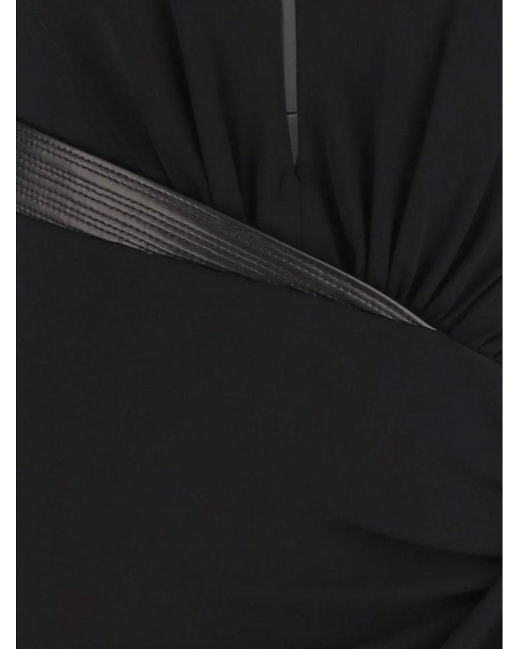 Versace Black Crepe Mini Dress With V-Neck