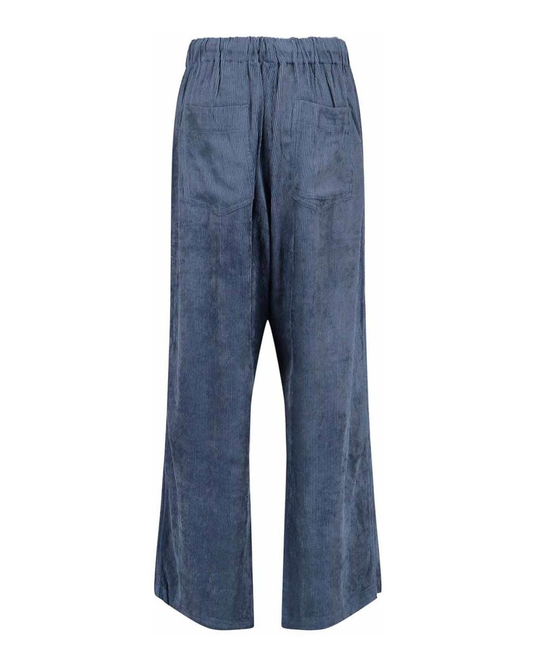 MYTHINKS Blue Ribbed Trousers