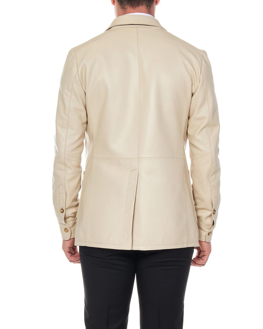 Franzese Collection Natural Kangaroo Leather Single-Breasted Blazer for men