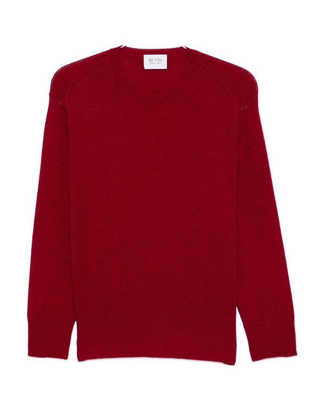 Be You Red Cashmere Crewneck Sweater