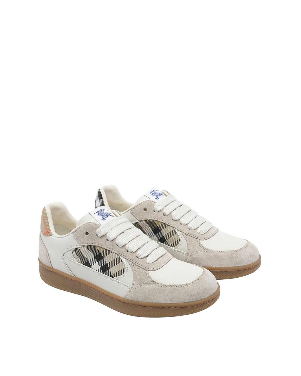 Burberry White Terrace Check Sneakers for men