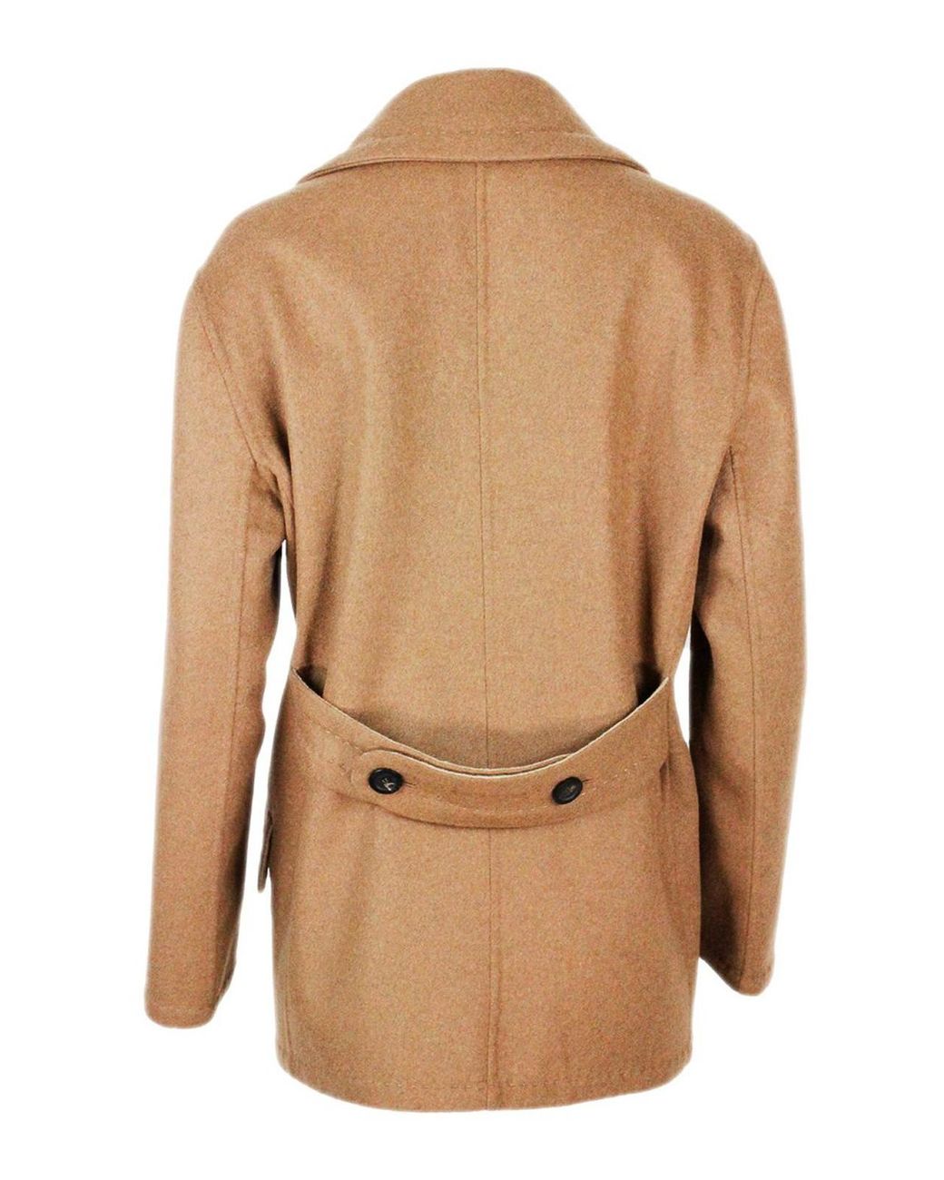 Malo Natural Wool And Cashmere Double-Breasted Coat