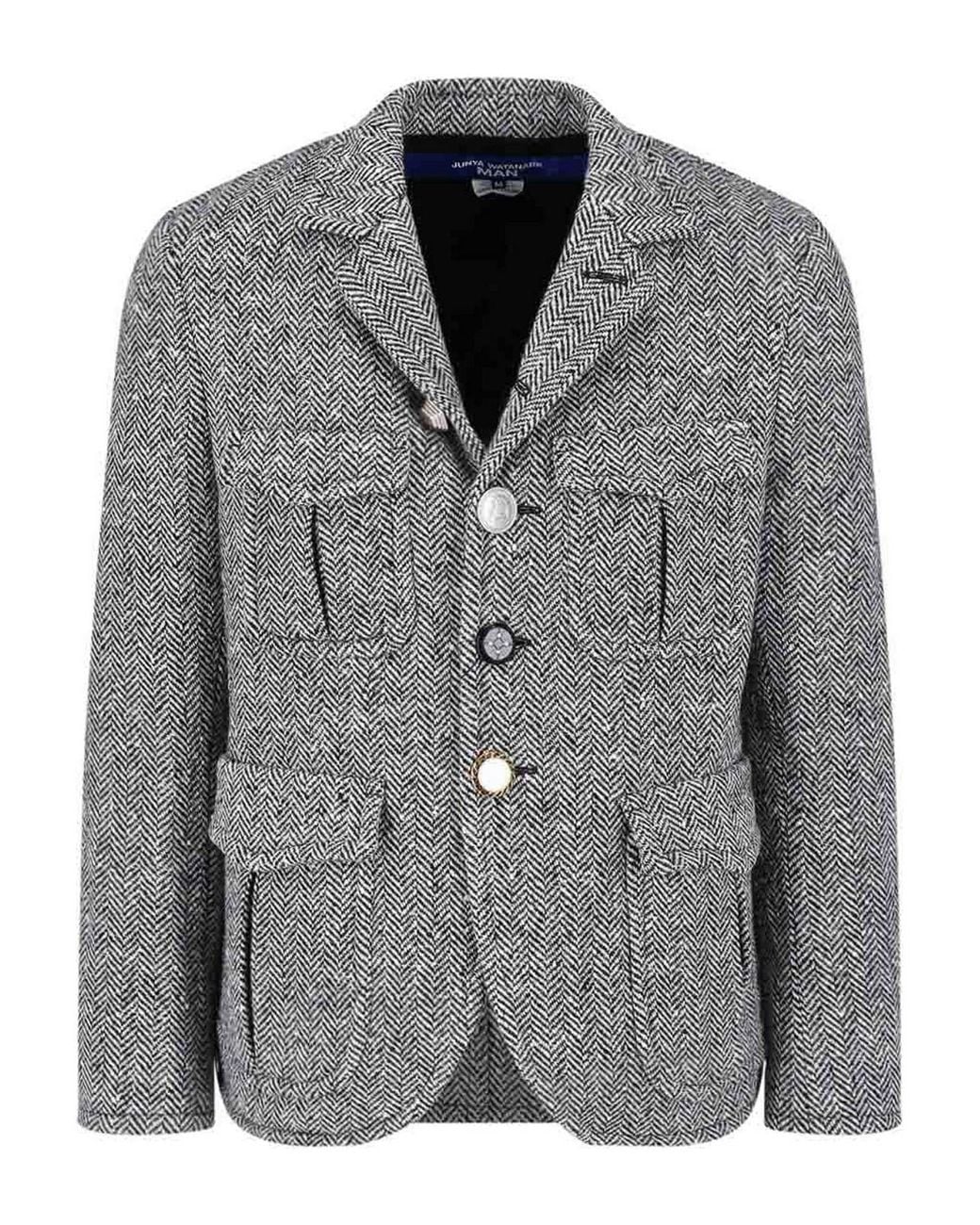 Junya Watanabe Gray Single-Breasted Wool Blazer for men