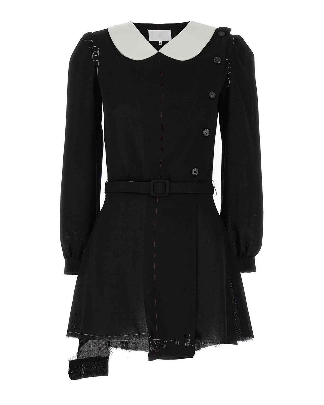 Maison Margiela Black Unfinished Stitching Dress