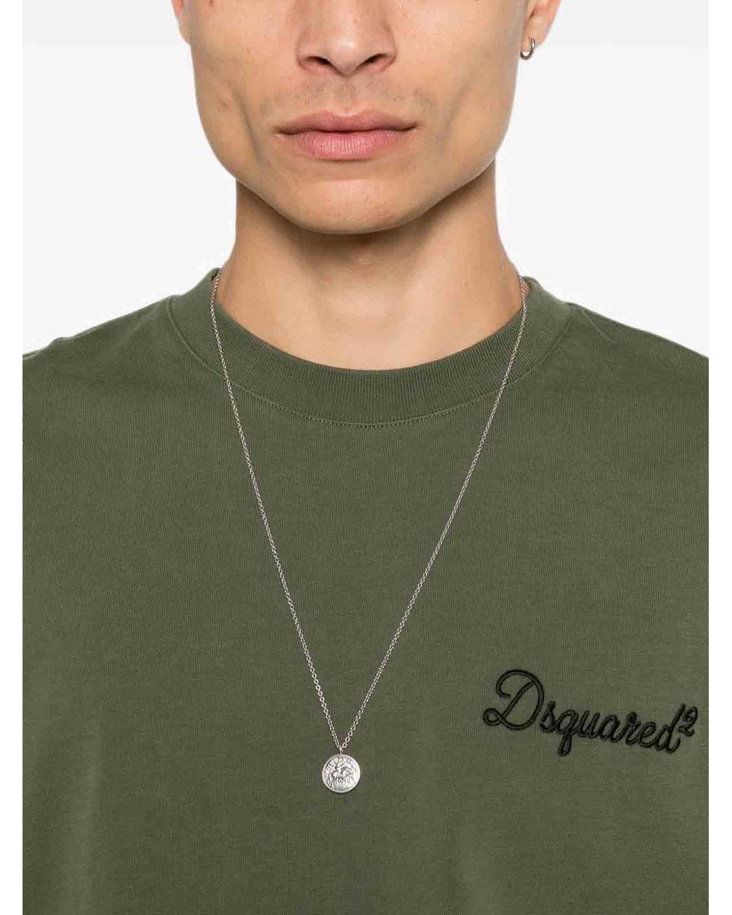 DSquared² Green Crew-Neck Short-Sleeve Sweater for men