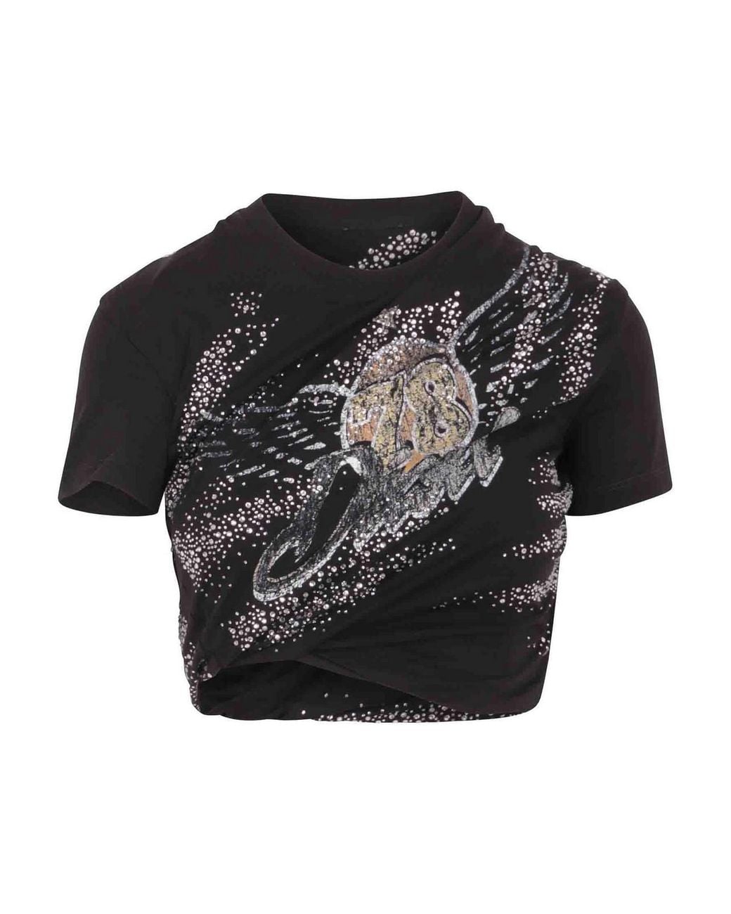 DIESEL Black Double Layered Ruffle T-Shirt