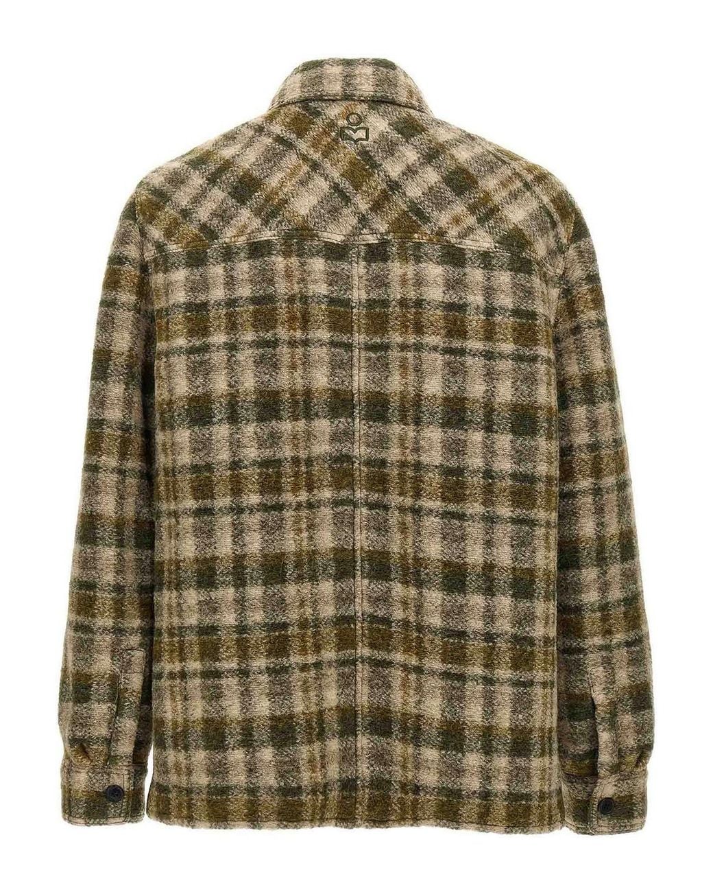 Isabel Marant Green Plaid Casual Jacket With Textured Fabric for men