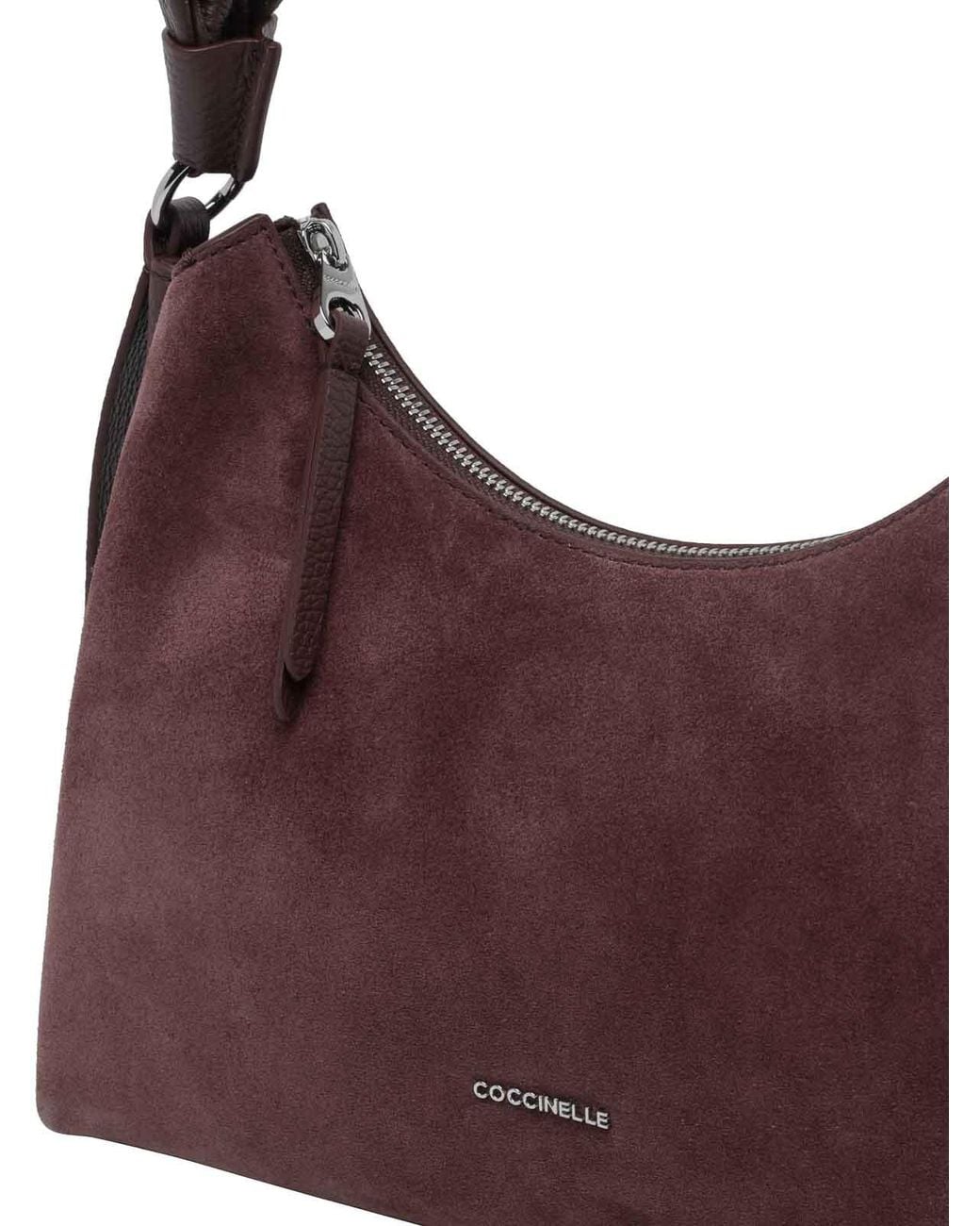 Coccinelle Purple Boheme Suede Shoulder Bag