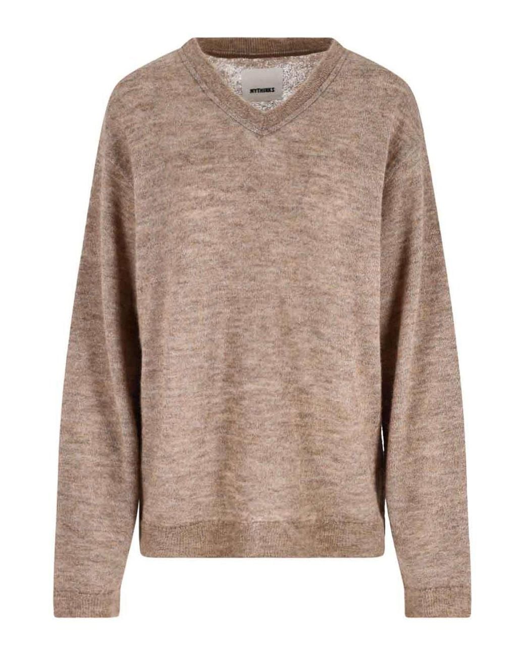 MYTHINKS Brown Alpaca Blend Sweater