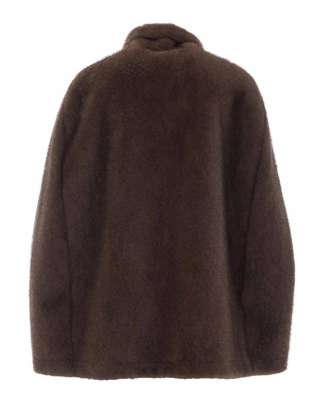 VALENTINI 1972 Brown Faux Fur Jacket