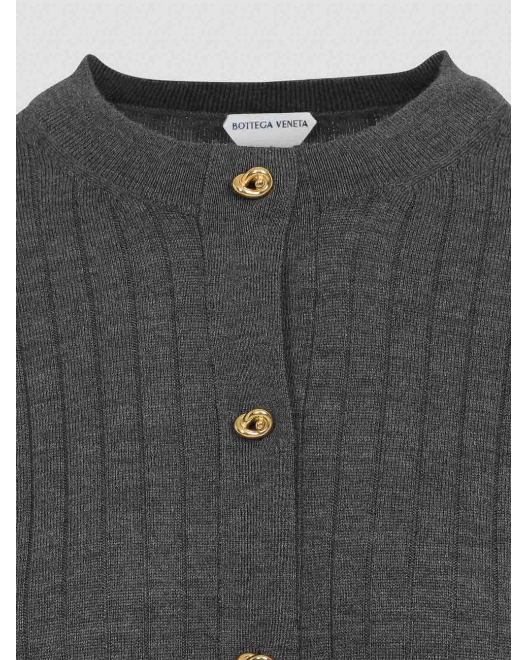 Bottega Veneta Blue Wool Ribbed Cardigan