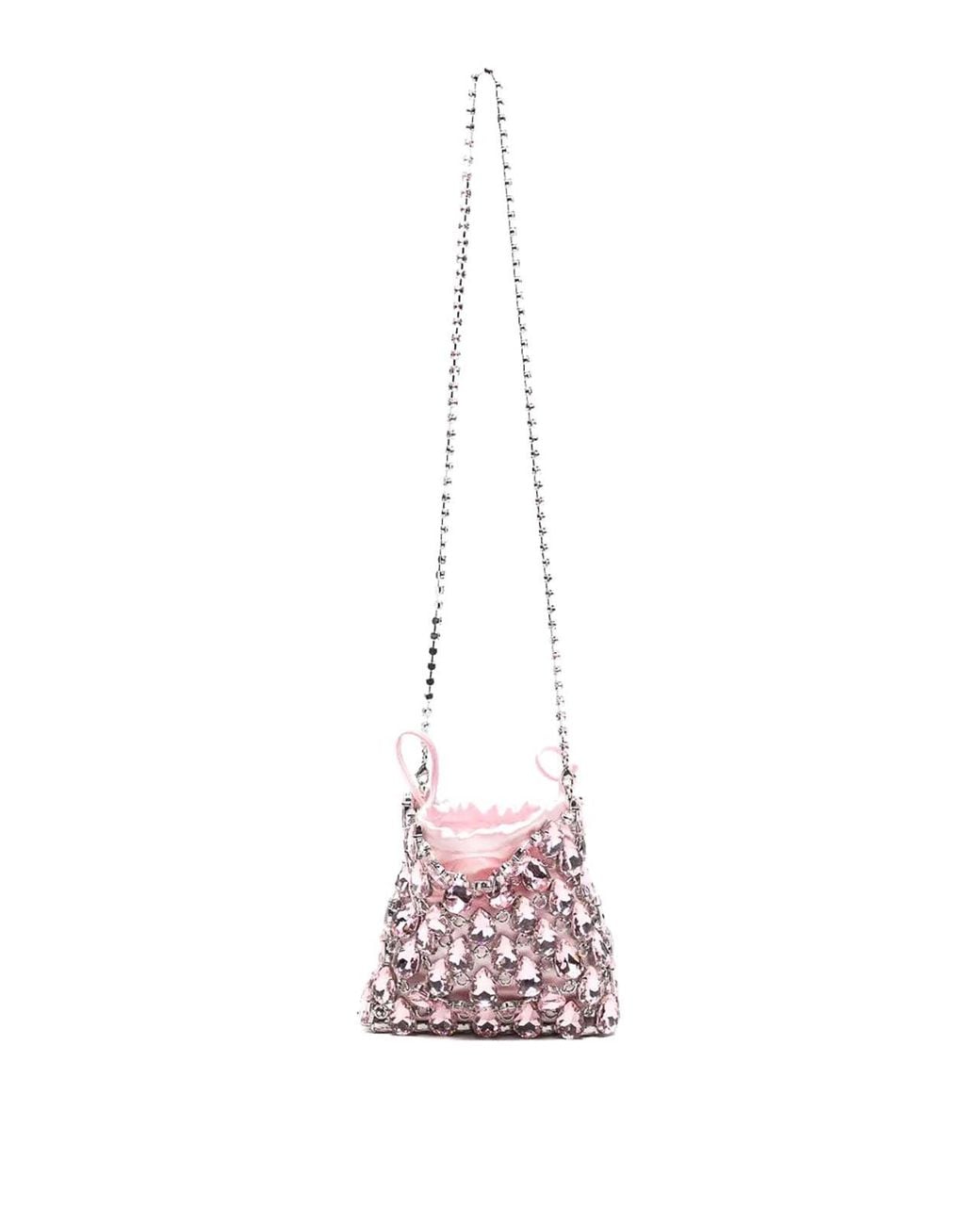 Self-Portrait Pink Crystal Chainmail Mini Bag
