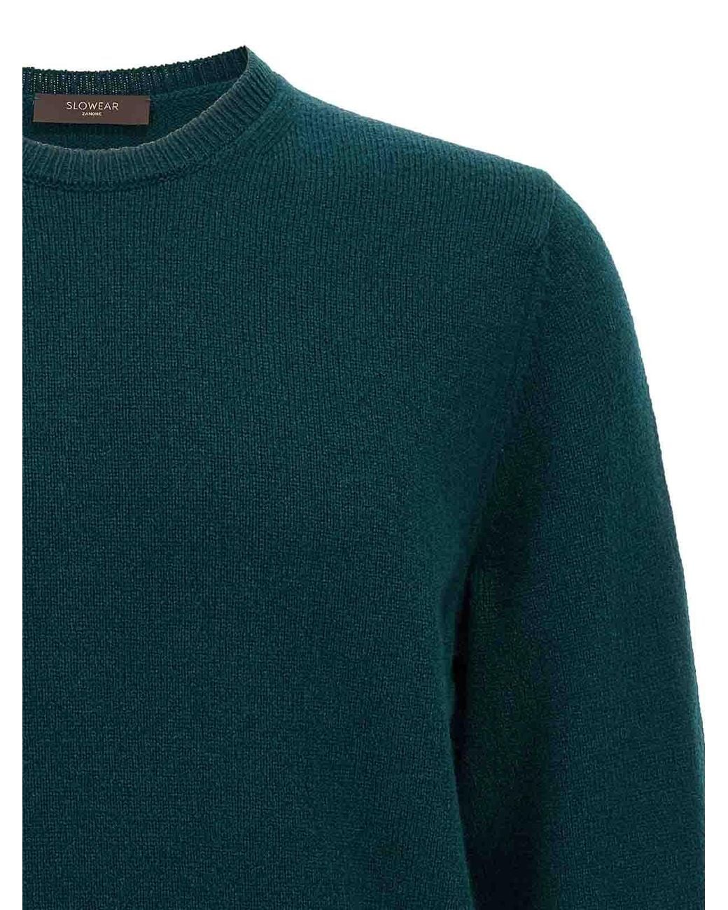 Zanone Green Wool Sweater for men