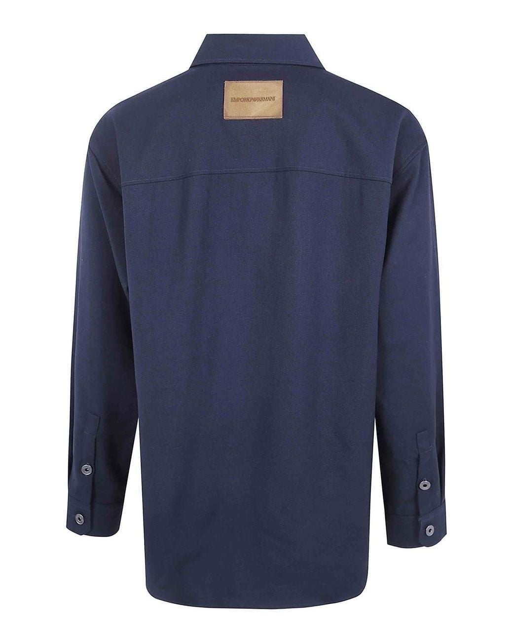 Emporio Armani Blue Chest-Pocket Shirt for men