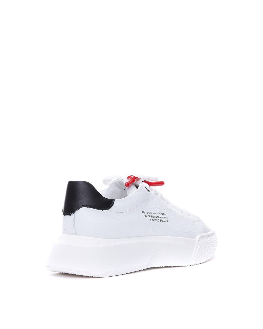 Giuliano Galiano White Logo Leather Sneakers for men
