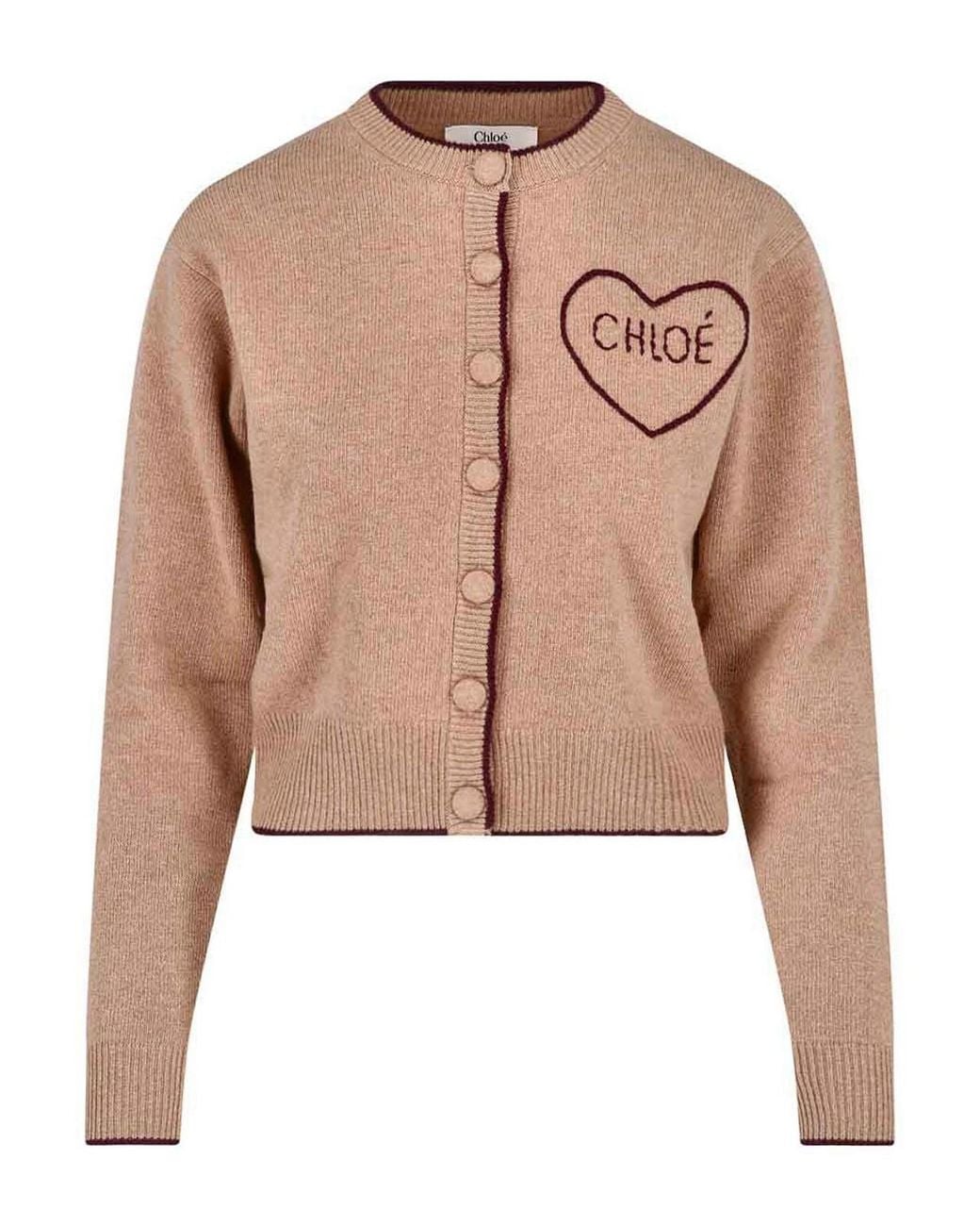 Chloé Natural Wool And Cashmere Cardigan