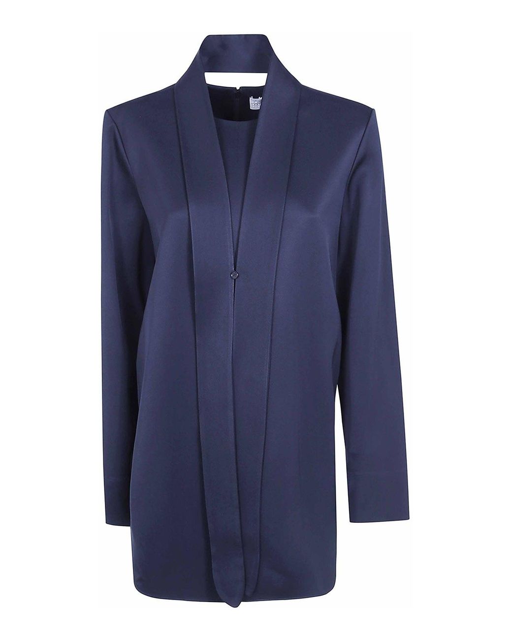 Totême Blue Belted Satin Tunic Dress