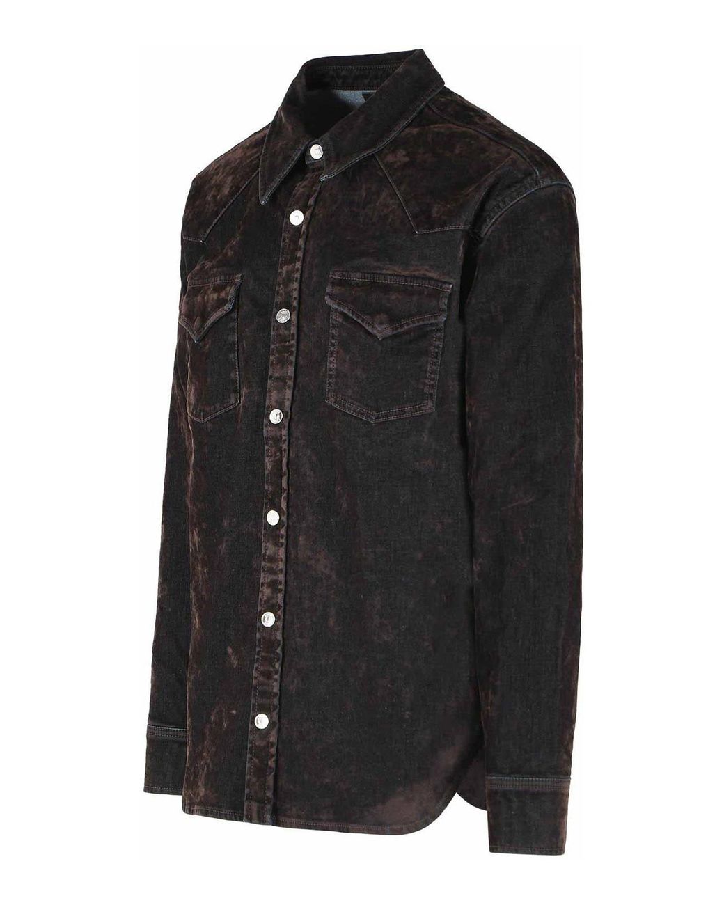 Amiri Black Flocked Inj Denim Shirt for men