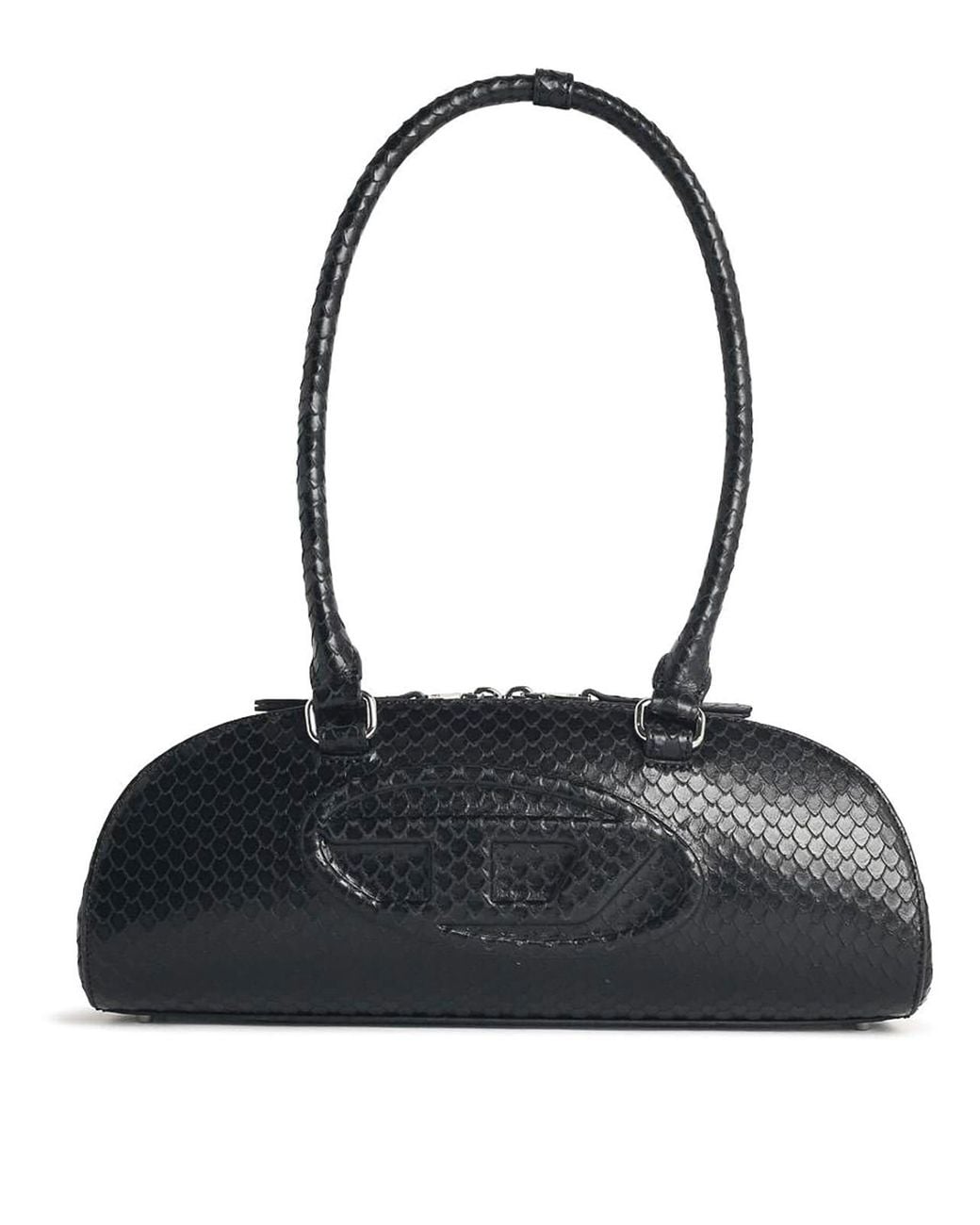 DIESEL Black 1Dr Dome-Bowling Leather Bag