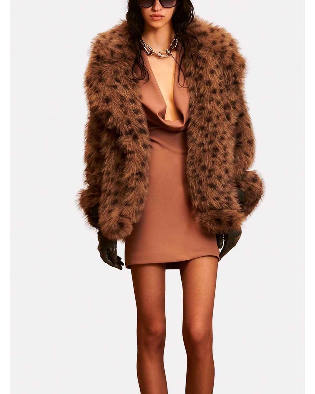 Aniye By Brown Raya Faux Fur Jacket