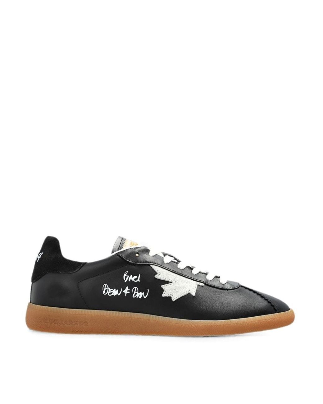 DSquared² Black Leather Sneakers With Laces for men