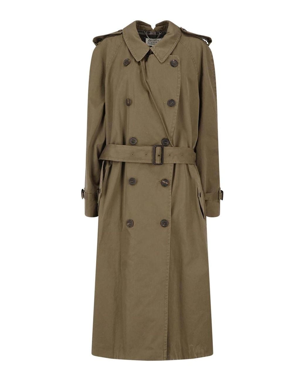 Maison Margiela Green Cotton Trench Coat