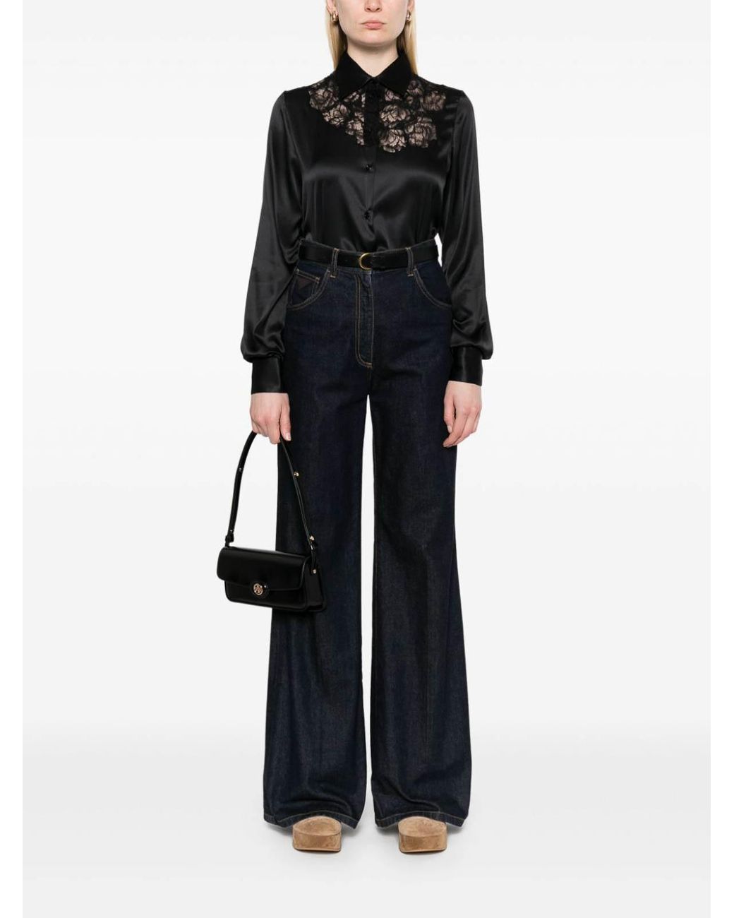 Ermanno Scervino Black Long Sleeve Shirt