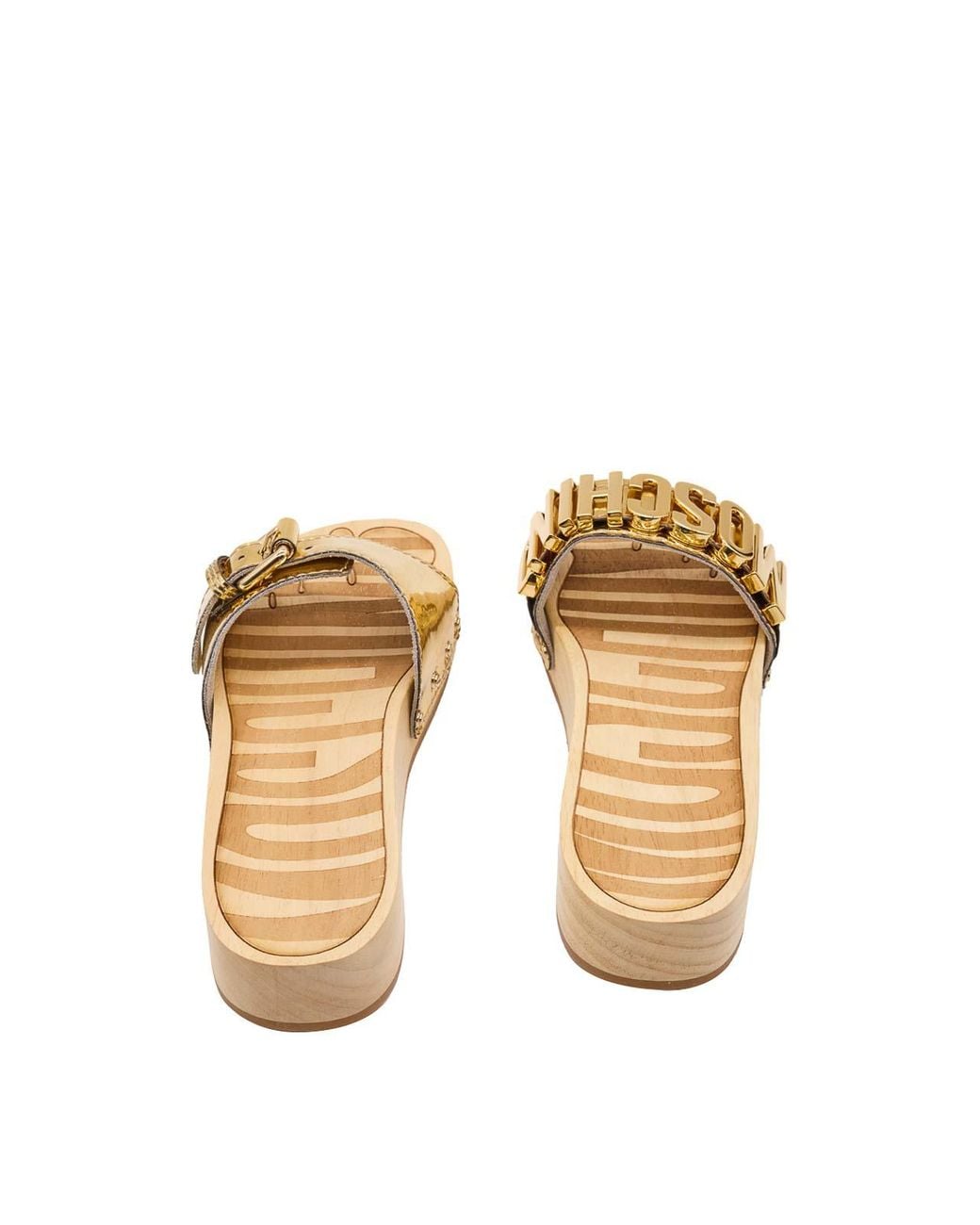Moschino Natural Metallic Logo Clog