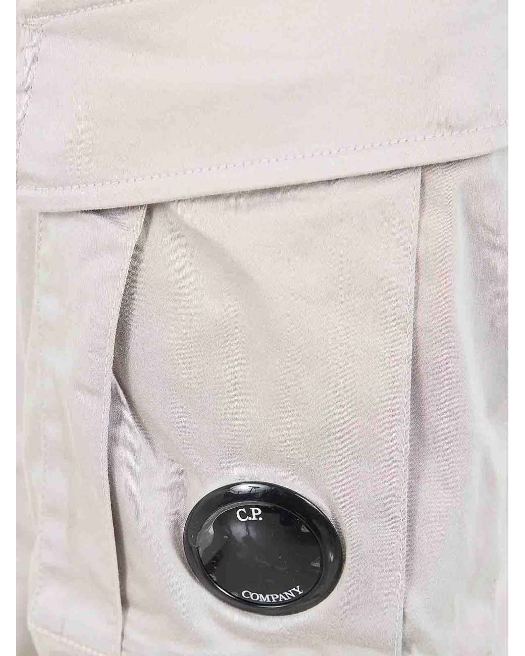 C P Company Gray Stretch Sateen Ergonomic Cargo Pants for men