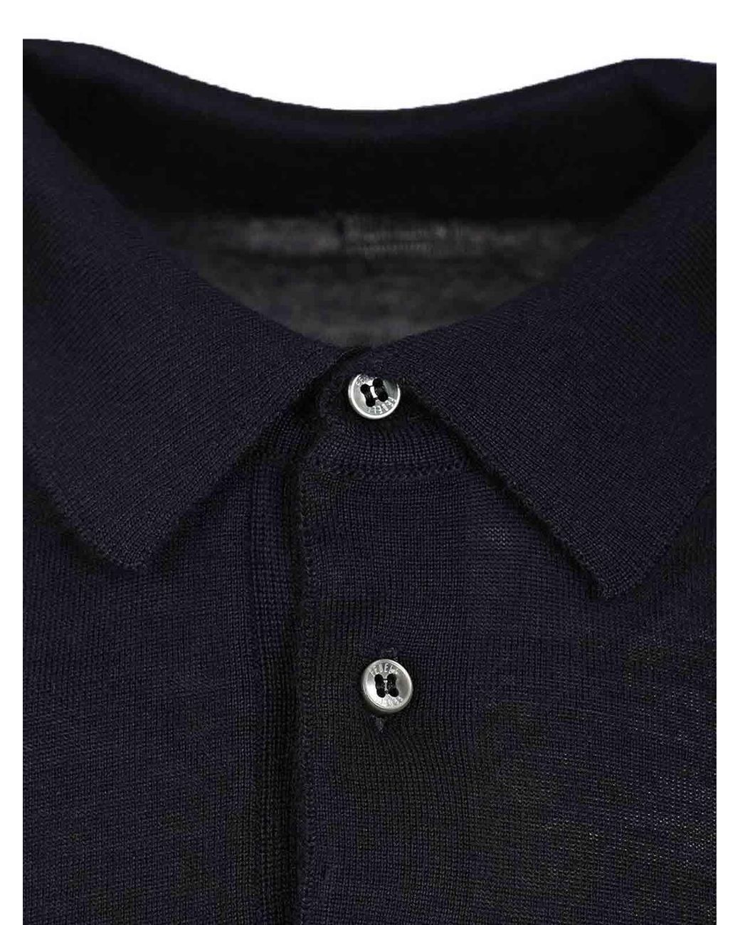 Fedeli Black Long-Sleeved Polo Shirt for men