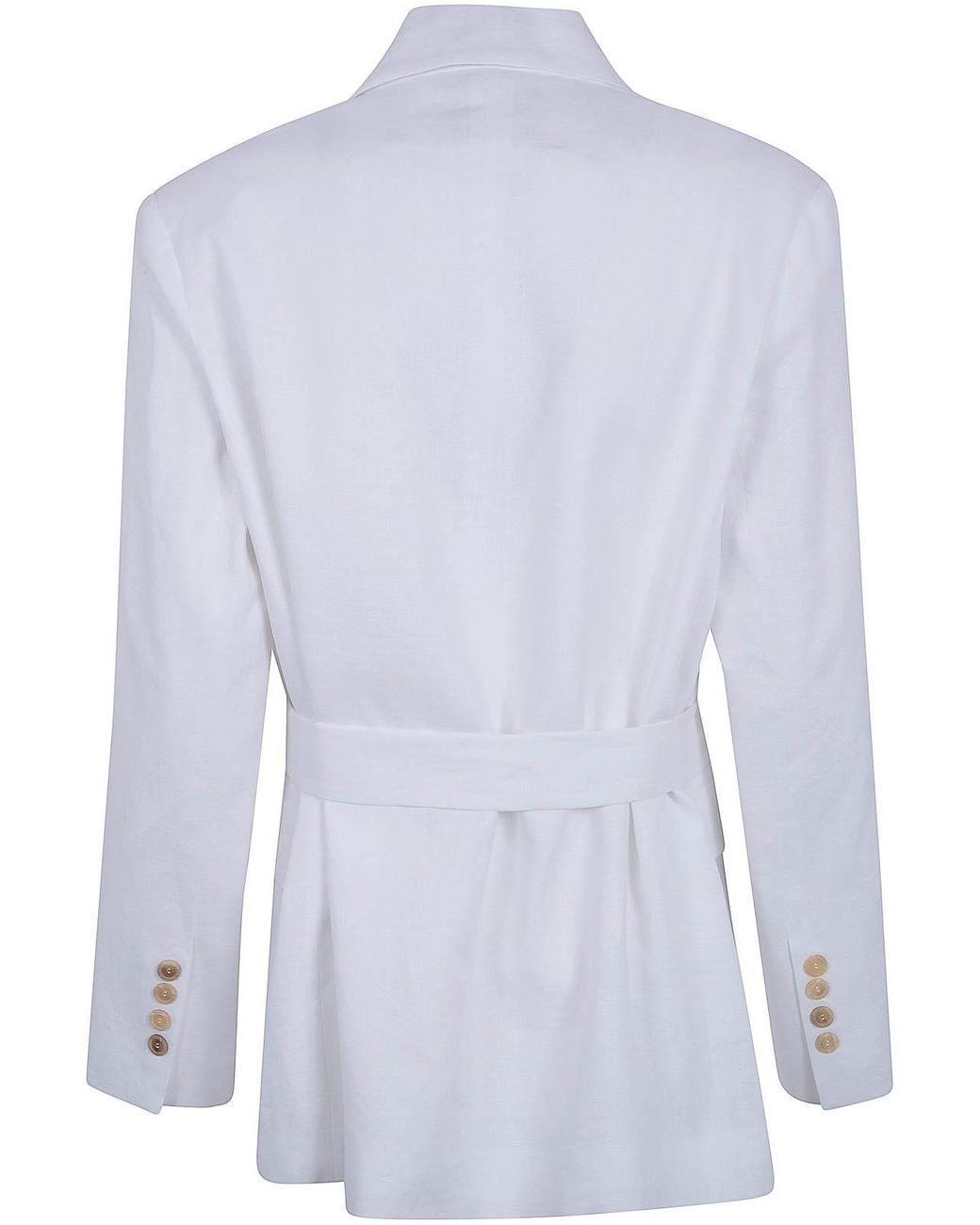 Semicouture Blue Belted Linen Jacket