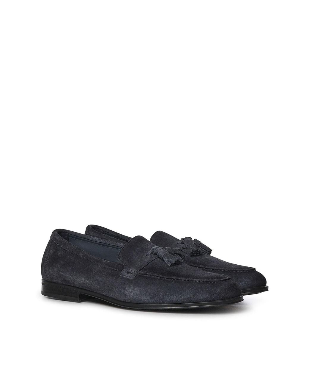 Doucal's Blue Suede Tassel Loafer for men