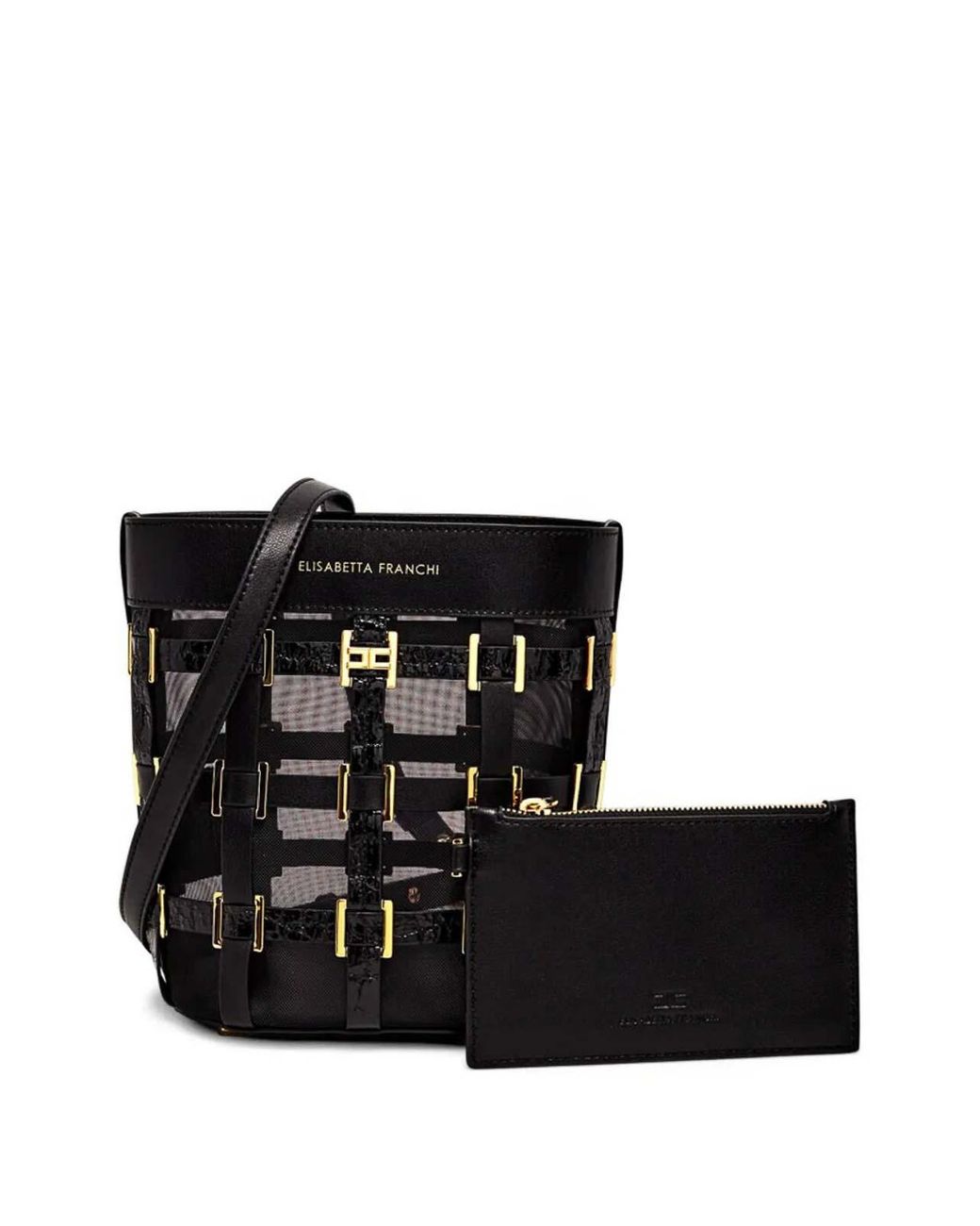 Elisabetta Franchi Black Studs Satchel Bag