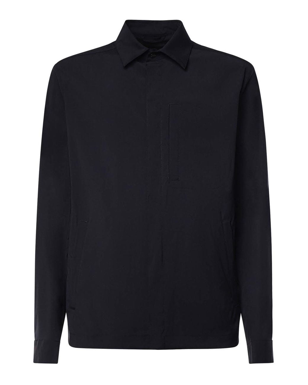 Herno Blue Technical Wool Overshirt for men