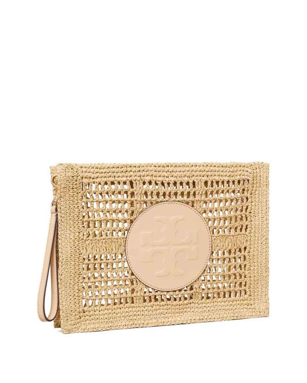 Tory Burch Ella Hand-Crocheted Pouch Natural