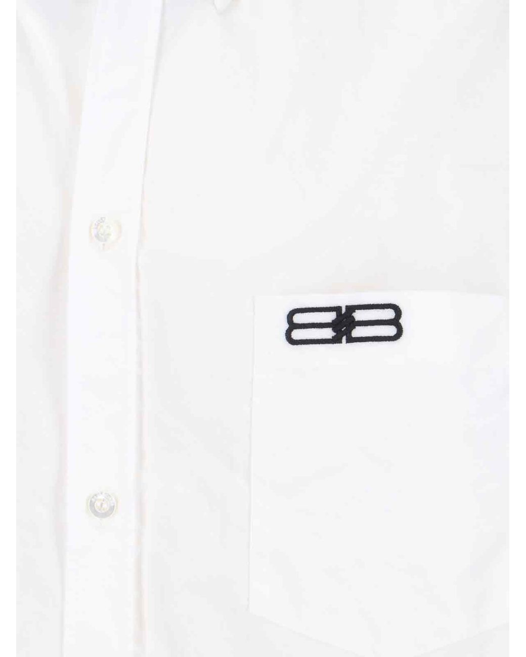 Balenciaga White Oversized Logo Shirt for men