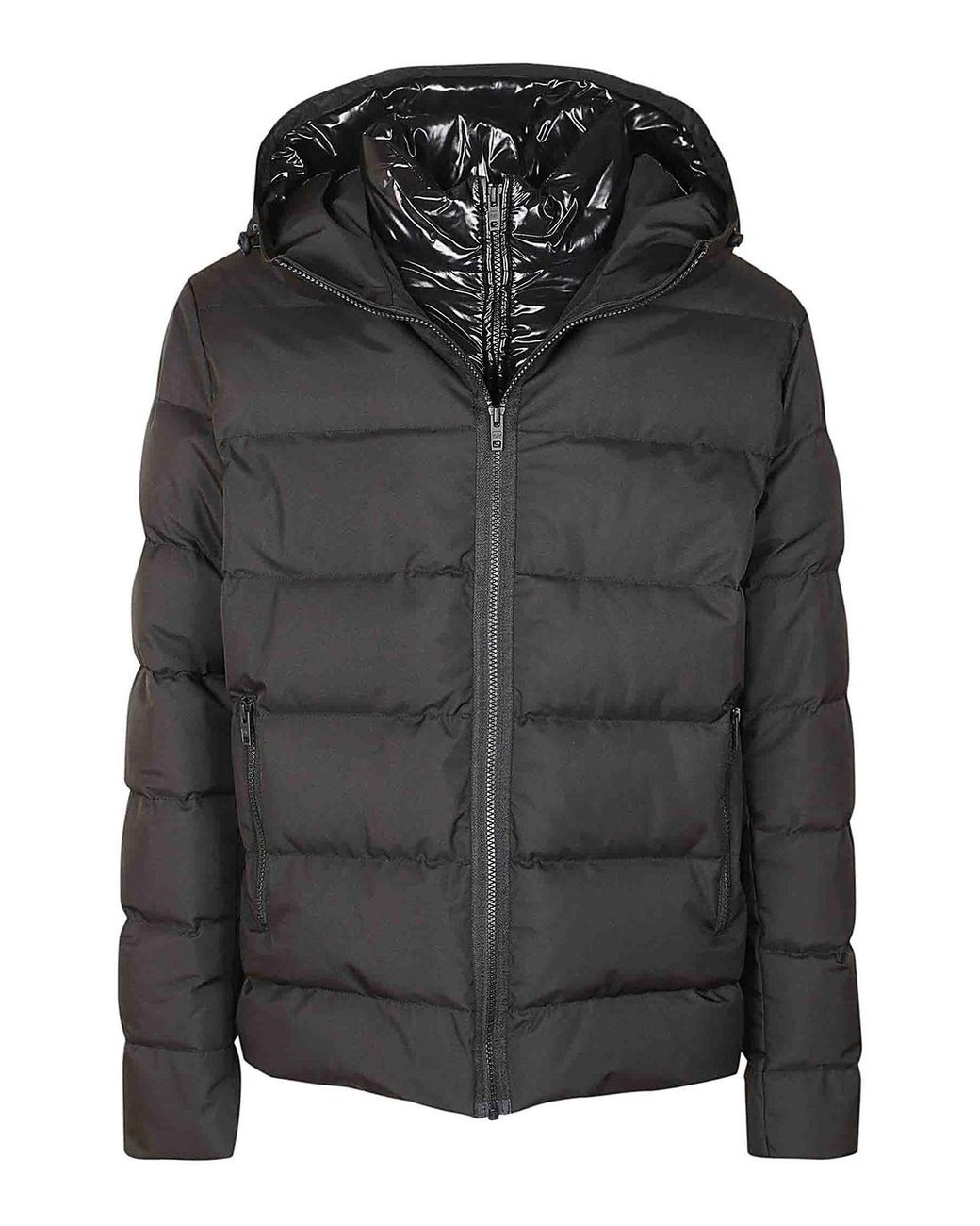 Fay Black Technical Padded Double-Front Down Jacket for men