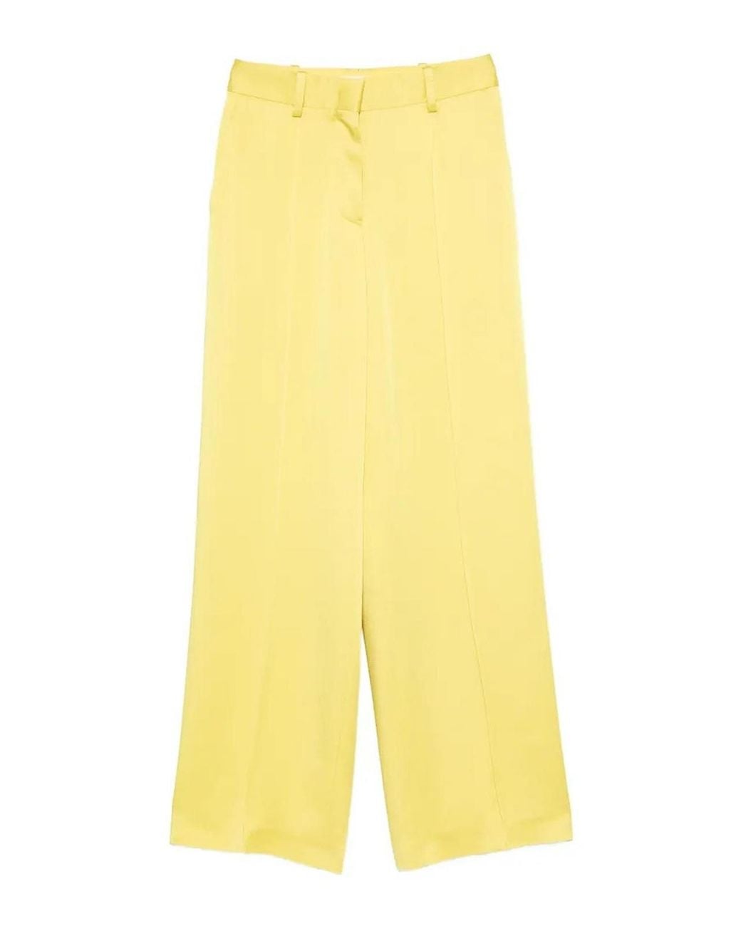 Jil Sander Yellow Satin Trousers