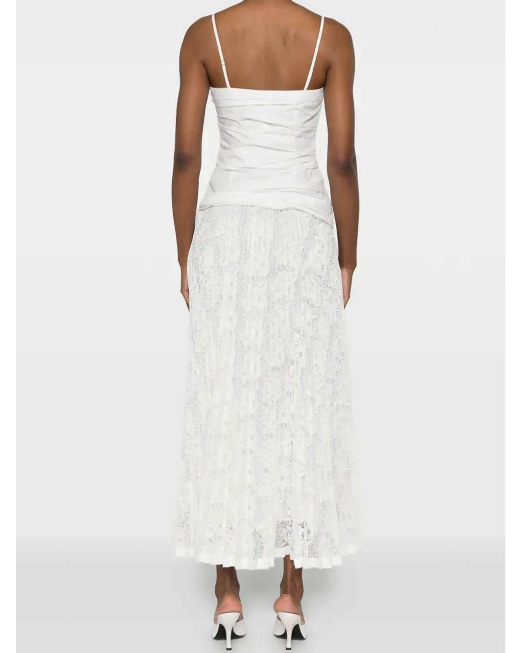 Jonathan Simkhai White Cotton And Lace Midi Dress