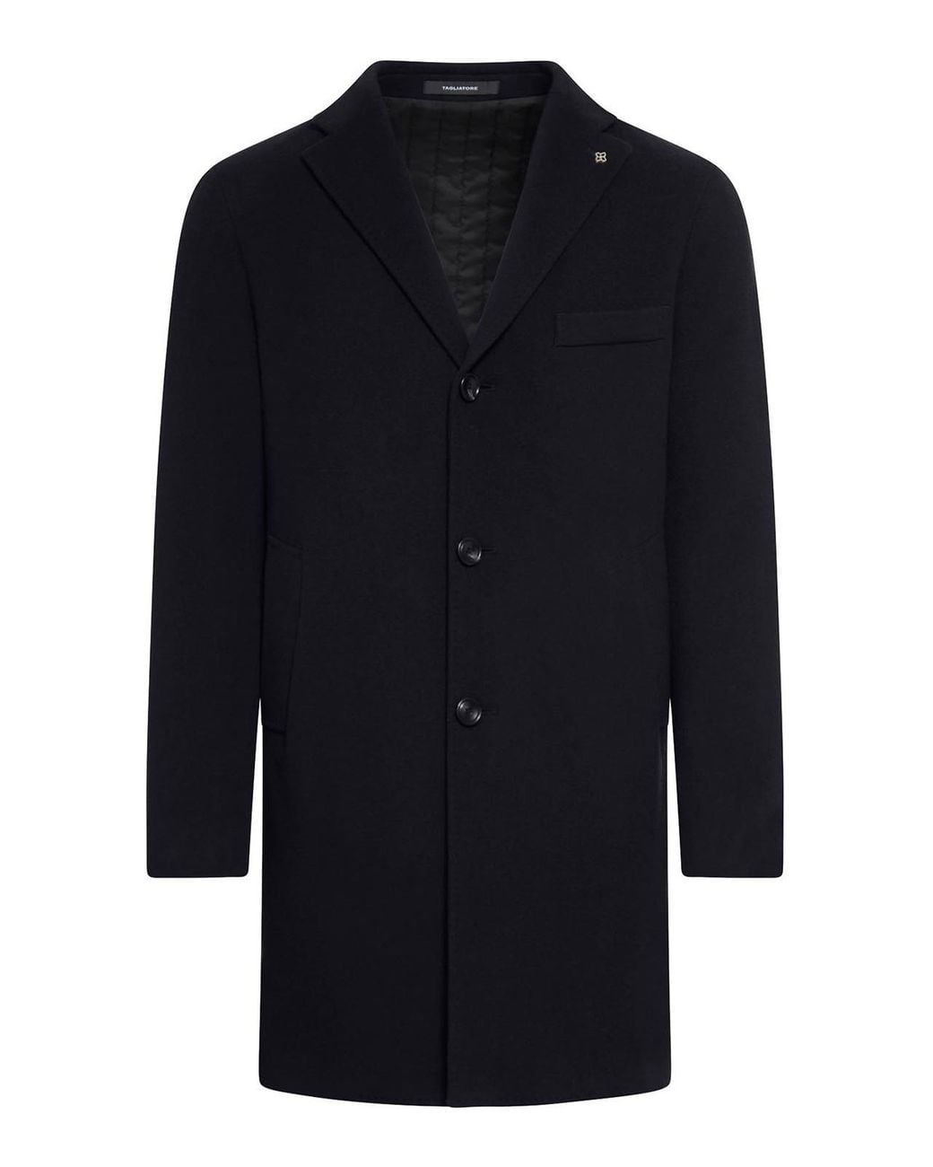 Tagliatore Blue Wool And Cashmere Coat for men